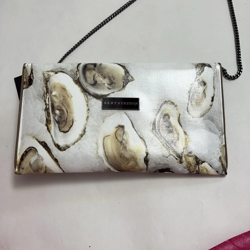 NWT & dust-bag KENT STETSON Oyster clutch/purse - Picture 11 of 13